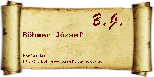 Böhmer József névjegykártya