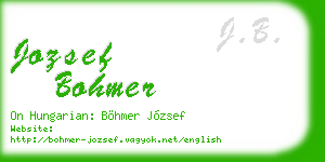 jozsef bohmer business card
