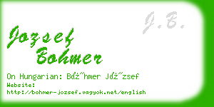 jozsef bohmer business card